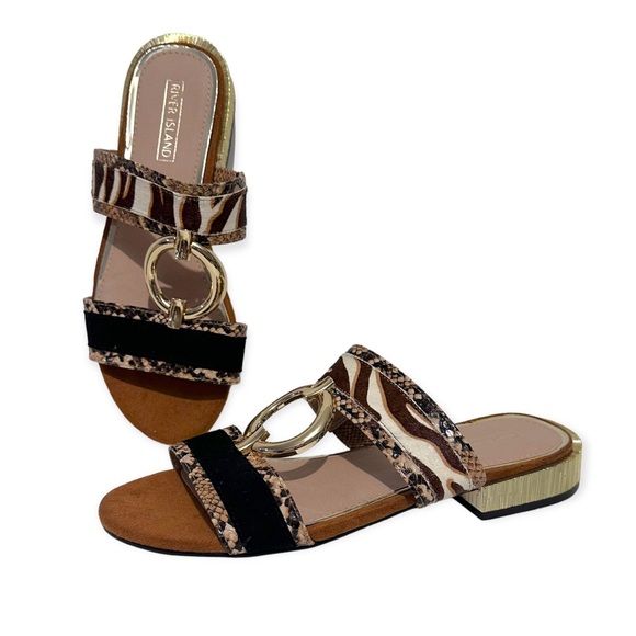 RIVER ISLAND “Nicki” Ring Flat Sandals, Size 7 - Picture 5 of 8